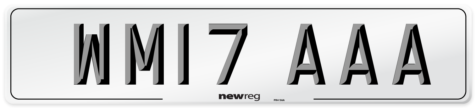 WM17 AAA Number Plate from New Reg